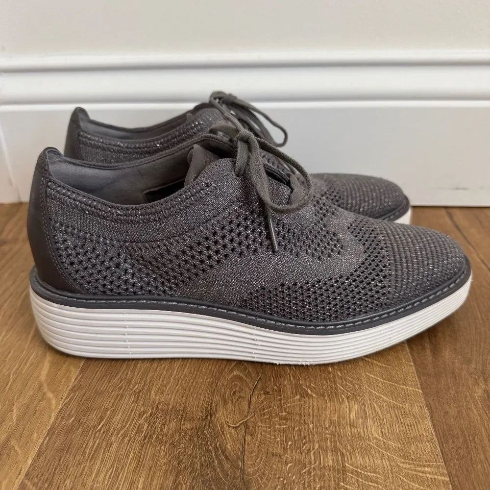 Cole Haan Women's OriginalGrand Platform Oxford - Metallic Grey | Size 7.5